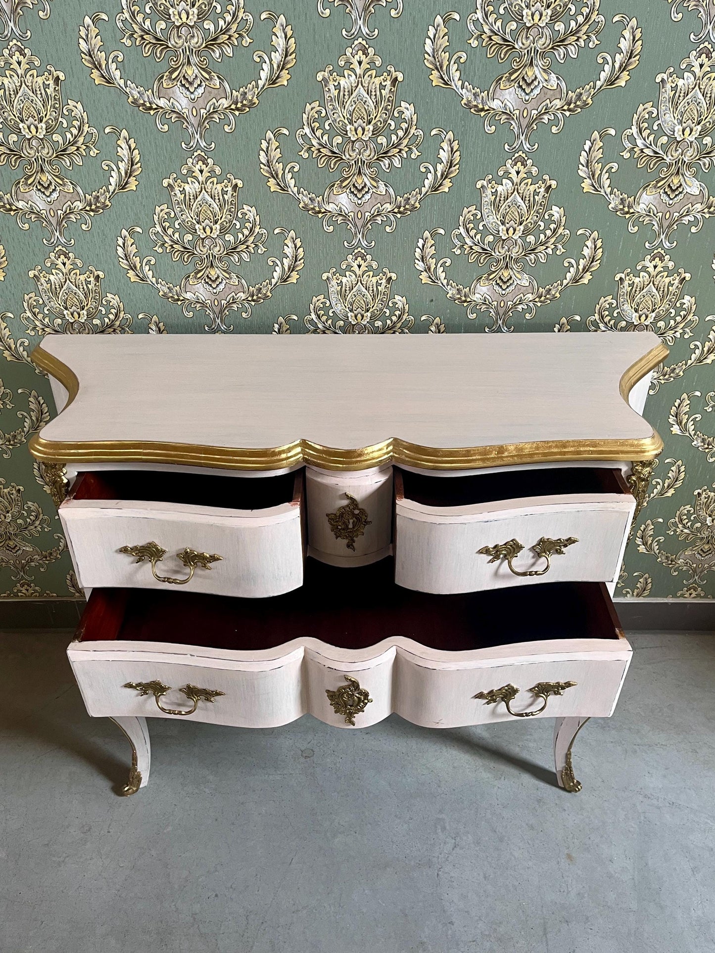 Pink Chest of Drawer, Retro French Style Dresser, Baroque Style Chest of Drawer, Home Gift for Her, Bedroom Decor Dresser, Pink Dresser