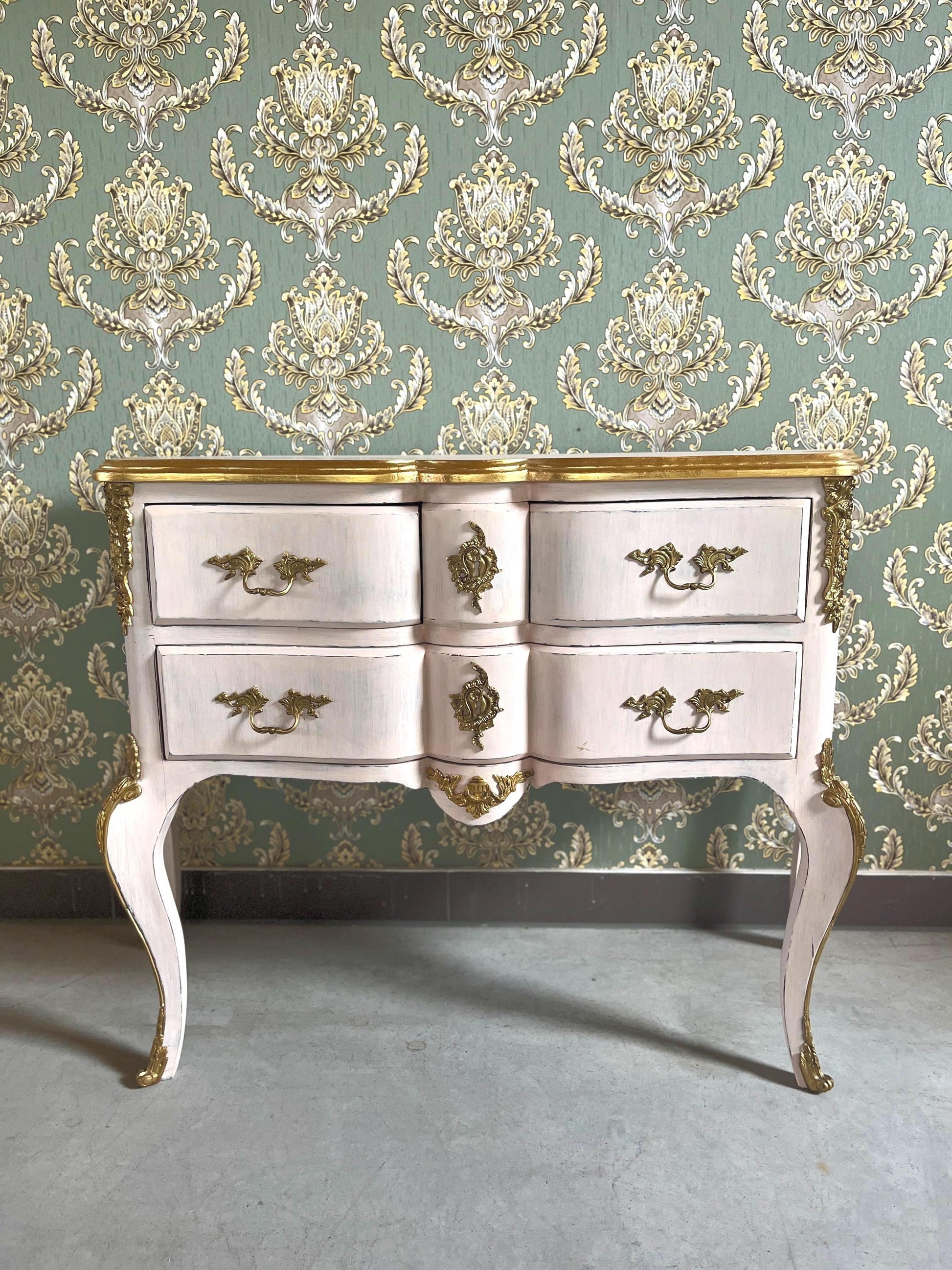 Pink Chest of Drawer, Retro French Style Dresser, Baroque Style Chest of Drawer, Home Gift for Her, Bedroom Decor Dresser, Pink Dresser