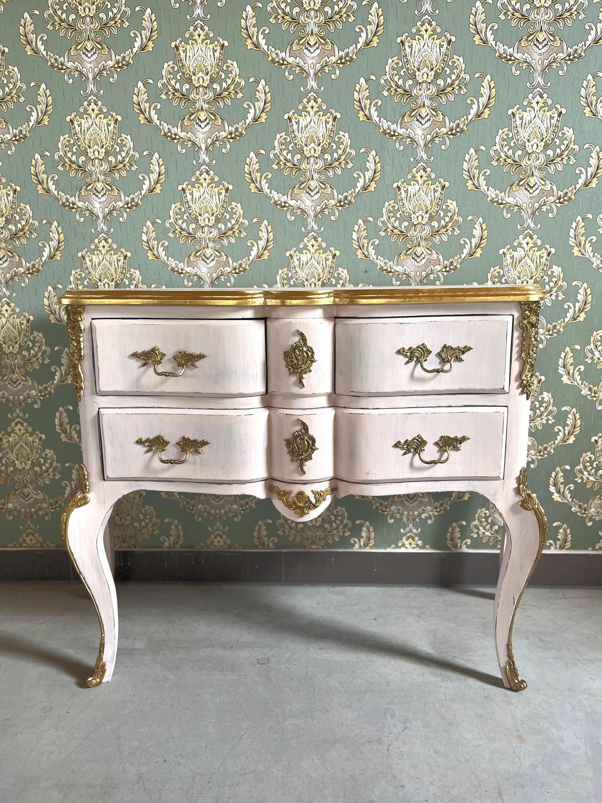 Pink Chest of Drawer, Retro French Style Dresser, Baroque Style Chest of Drawer, Home Gift for Her, Bedroom Decor Dresser, Pink Dresser