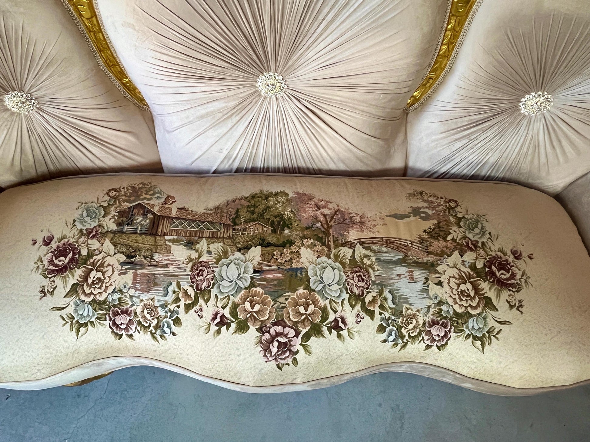Sofa Set Louis XV Style in Beige Velvet Gold Finish Retro Baroque Rococo Style Couch Set for Living Room for Hotel Lobby Decor