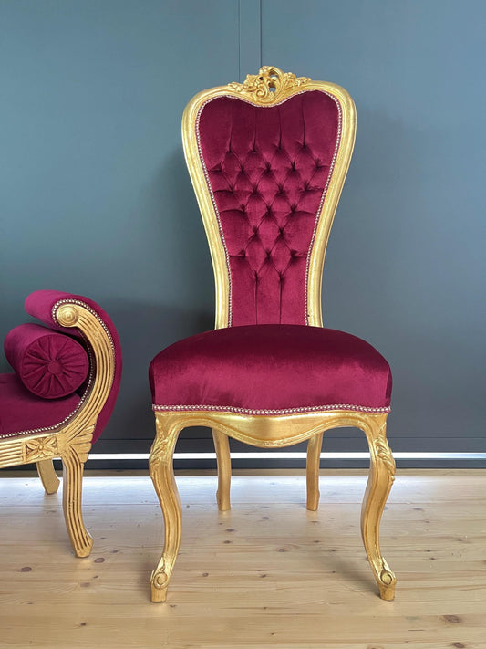 Tall Chair Antique Baroque Style Chair in Gold Finish Red White Beige Color for Wedding Party Event