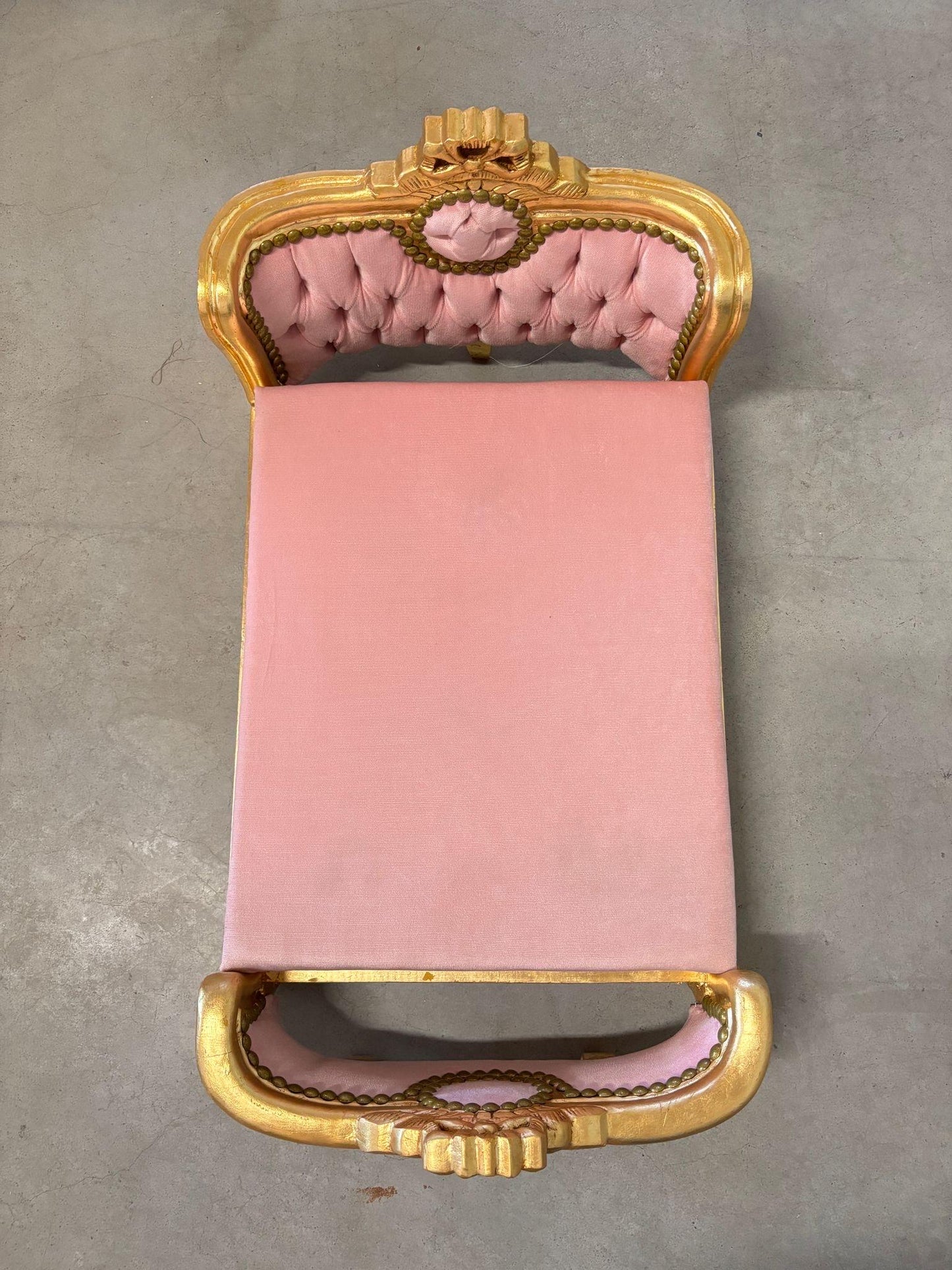 Pet Bed French Louis Baroque Style Handmade Small Dog Bed Cat Bed Velvet Blue Velvet Pink in Gold Finish for Happy Pet Decor