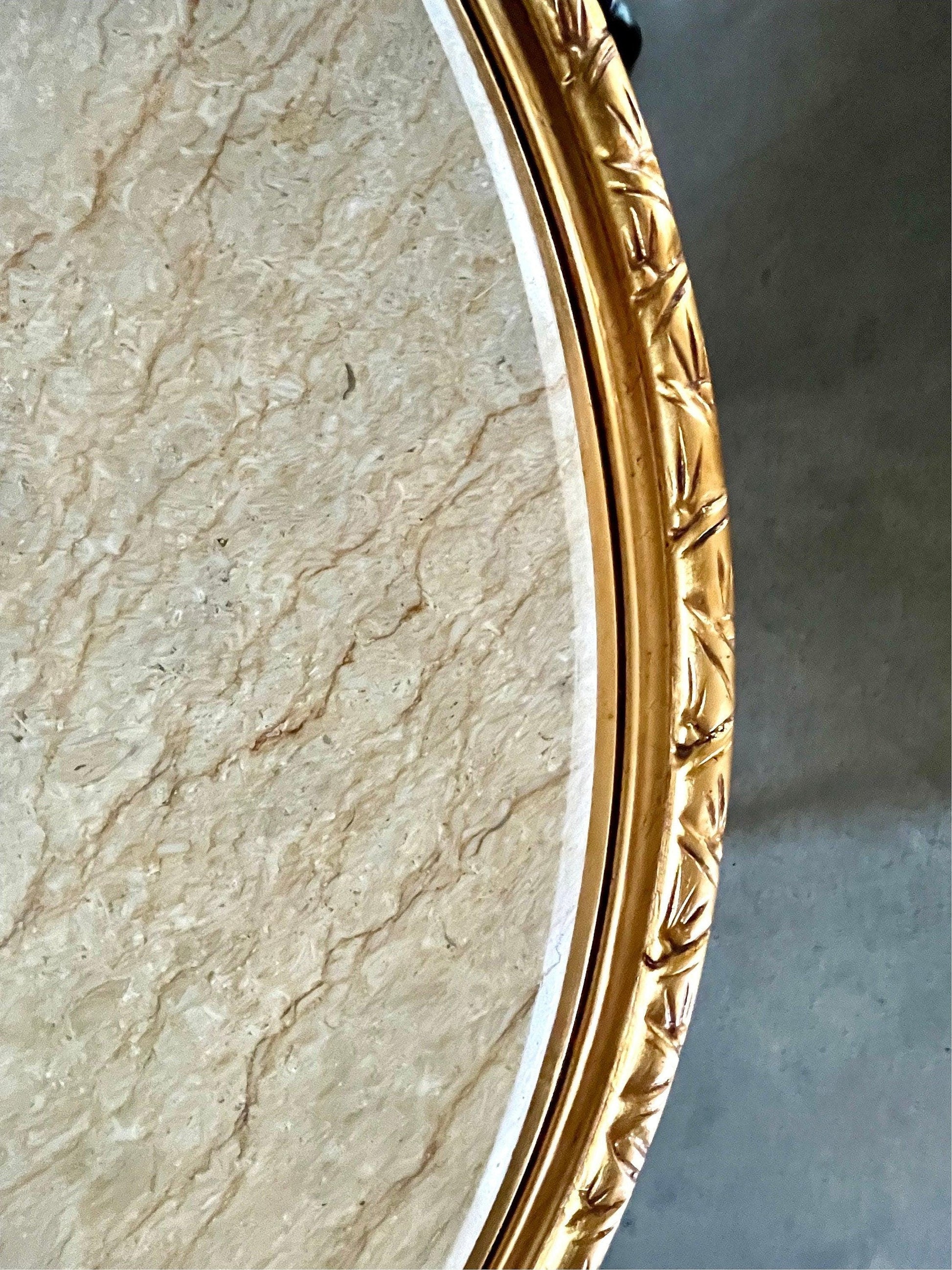 Round Table Italian Baroque Rococo Style in Beige Marble Top Table Black Marble Top French Decor Table Antique Style Table for Home Decor