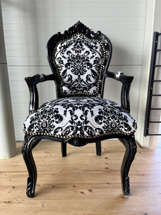 Armchair French Louis Style Chair Baroque Rococo Style Armchair in Floral Print for Home