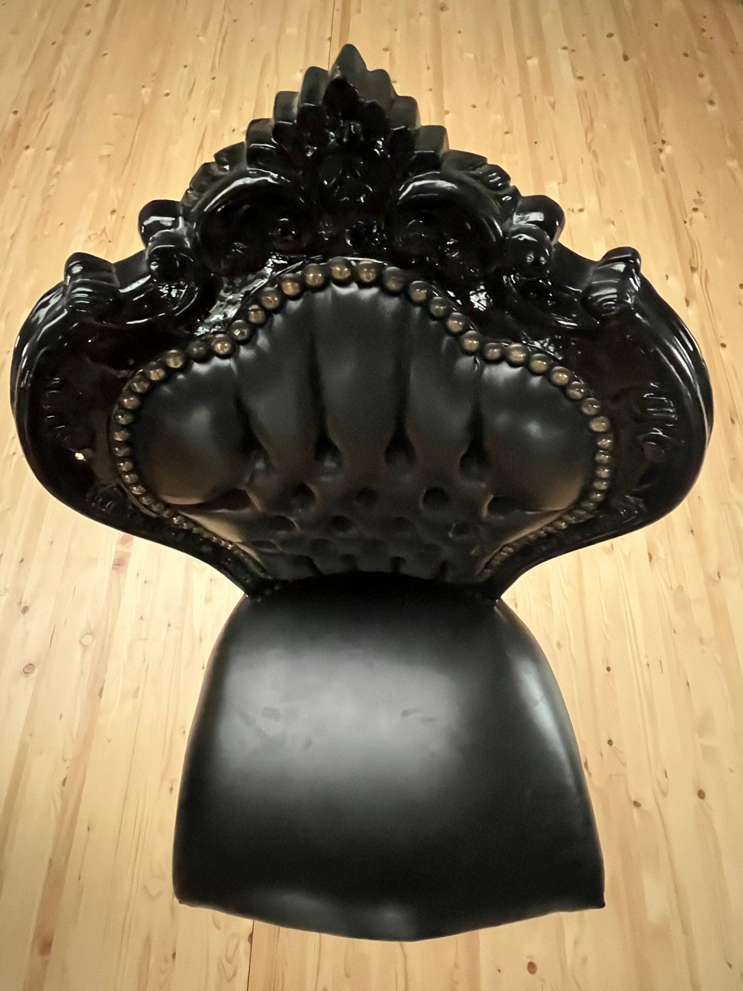Französischer Louis XV Barockstuhl im antiken Stil / French Louis XV Baroque Antique Style Chair- Black