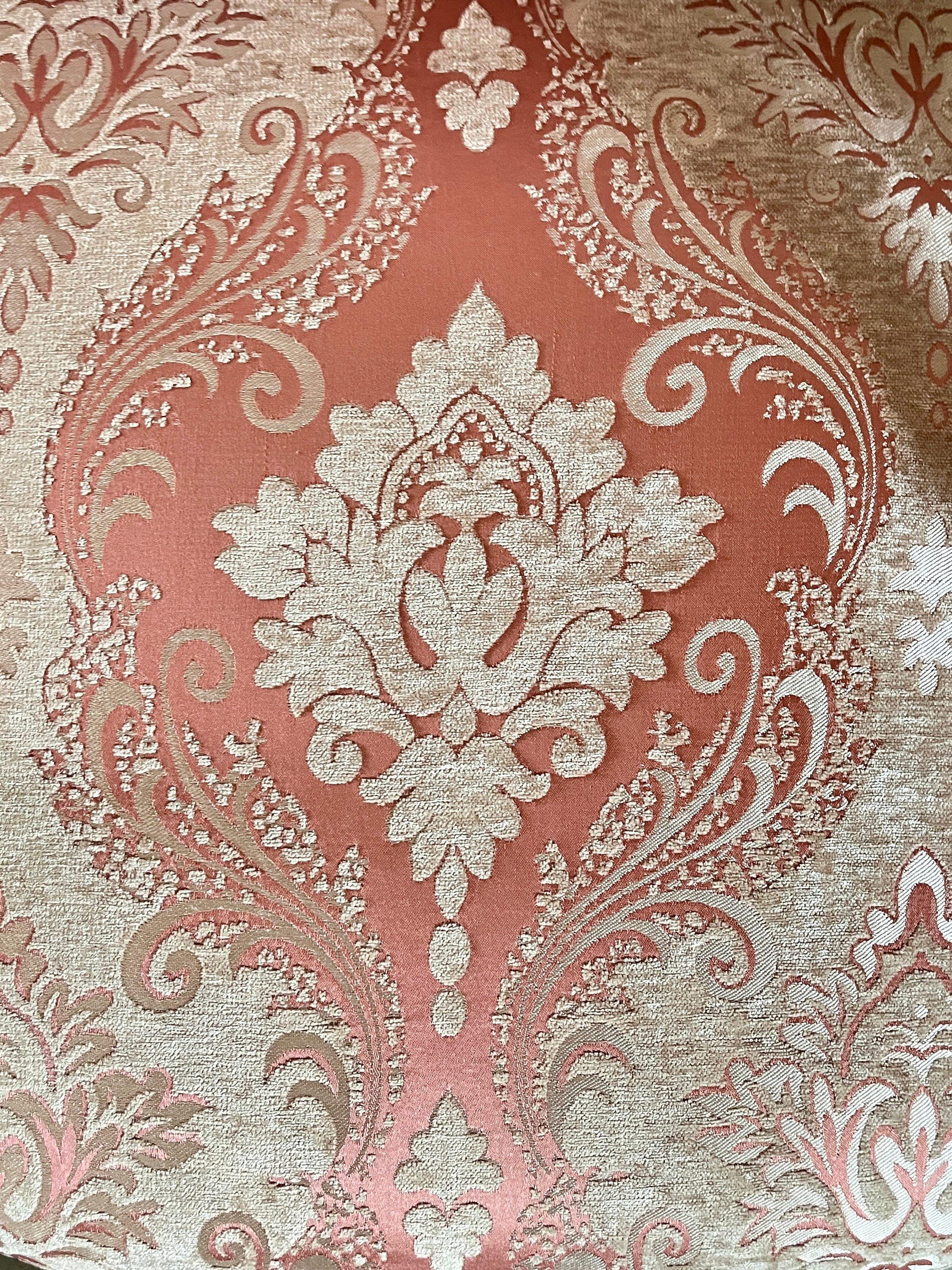 Armchair French Louis Style in Pink Flower Damask Retro Baroque Rococo Style Lounge Chair For Home Decor