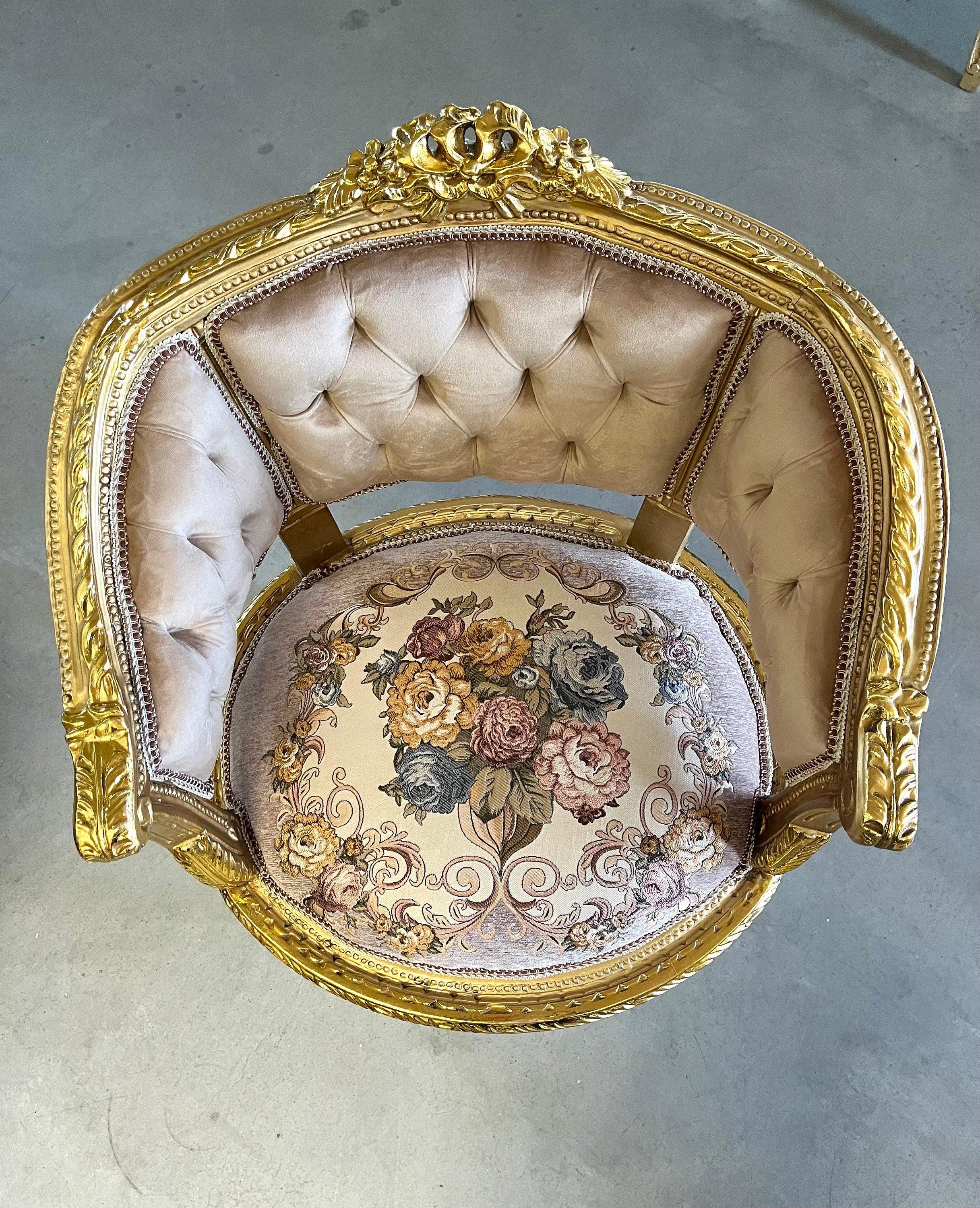 Sofa Set Baroque Style Lounge Sofa Cappuccino Color French Antique Style for Small Home