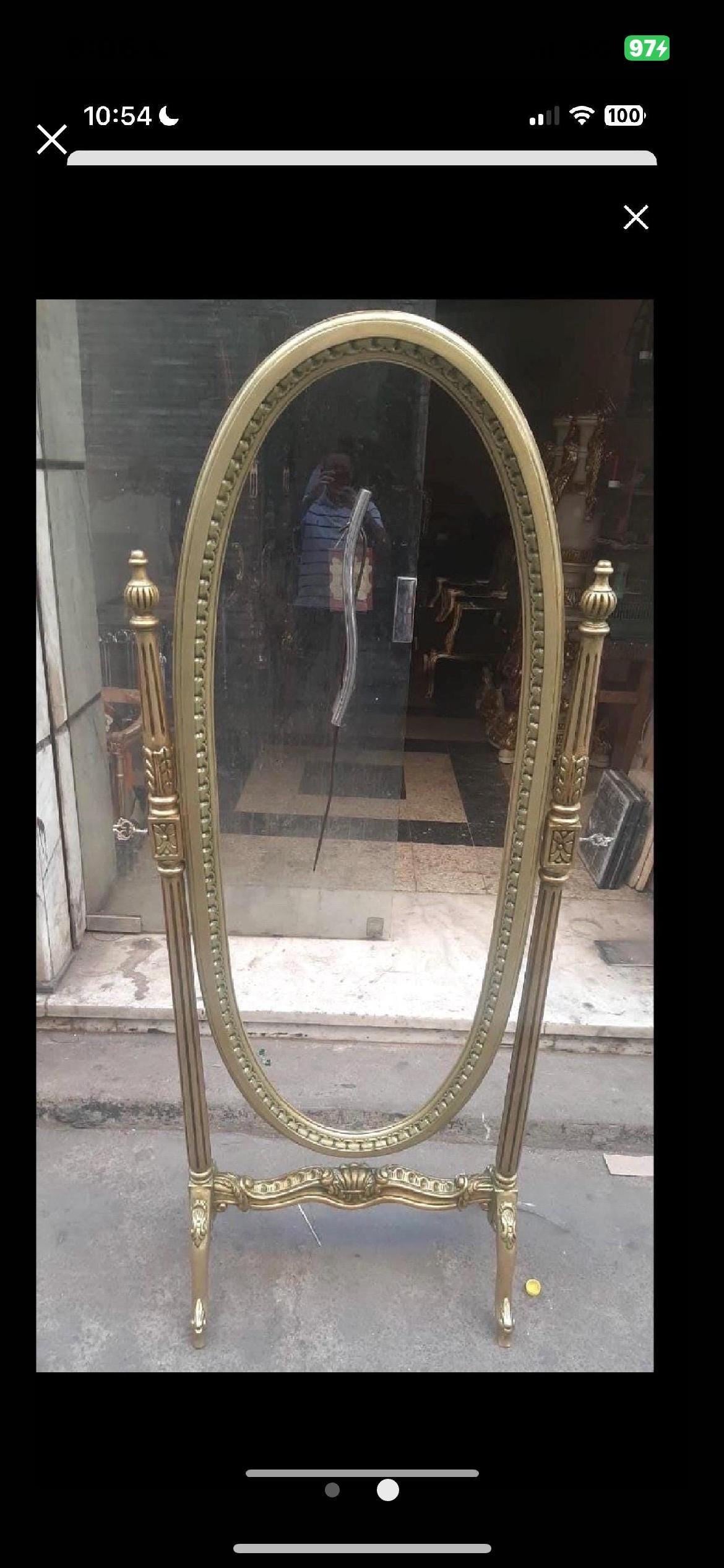 Standing Mirror French Baroque Rococo Style Oval Shape Mirror in Gold Finish for Bedroom Decor MADE-TO-ORDER