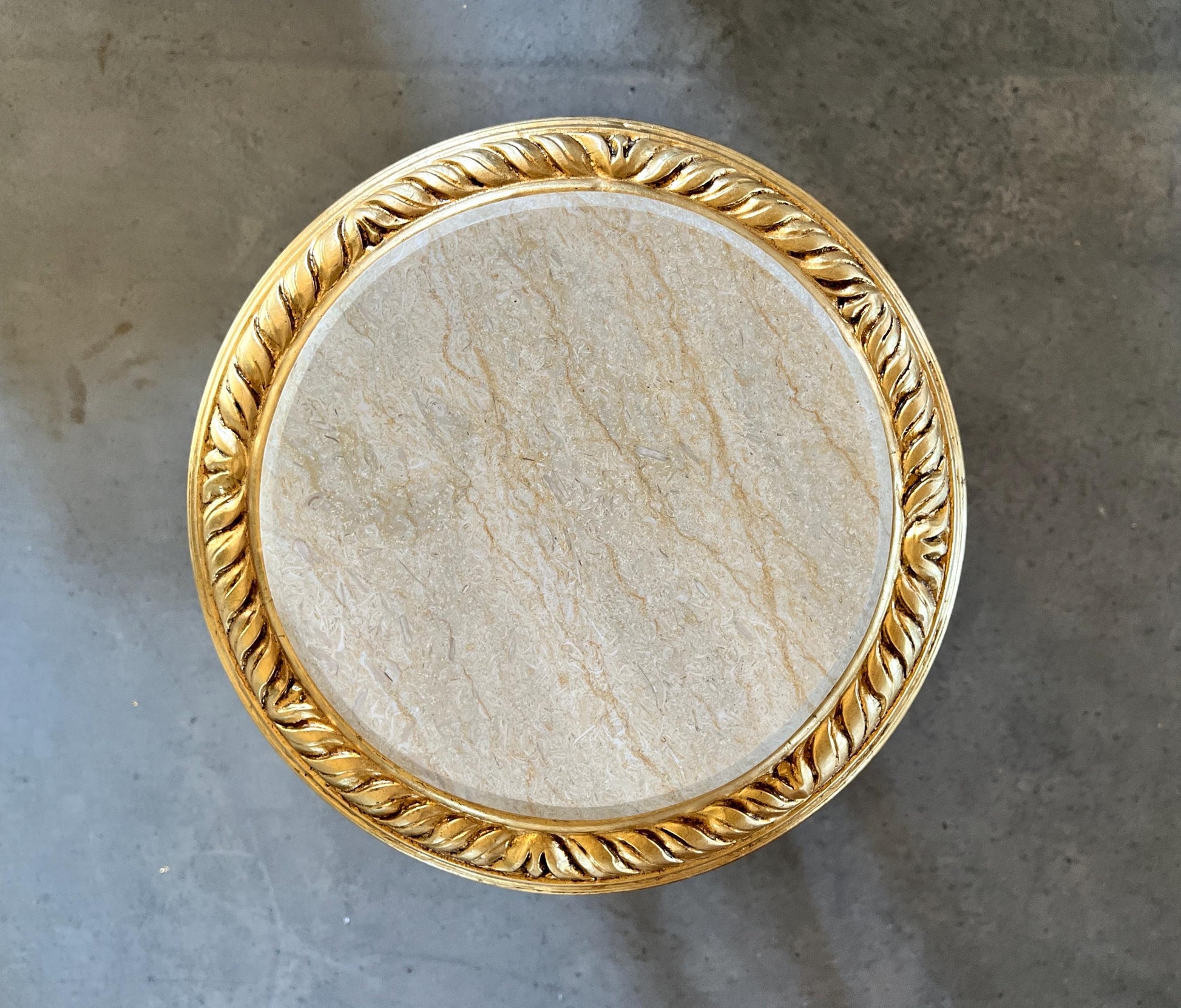 Small Side Table Baroque Rococo Style with Marble Top in Gold Finish Tea Table Coffee Table for Home Decor