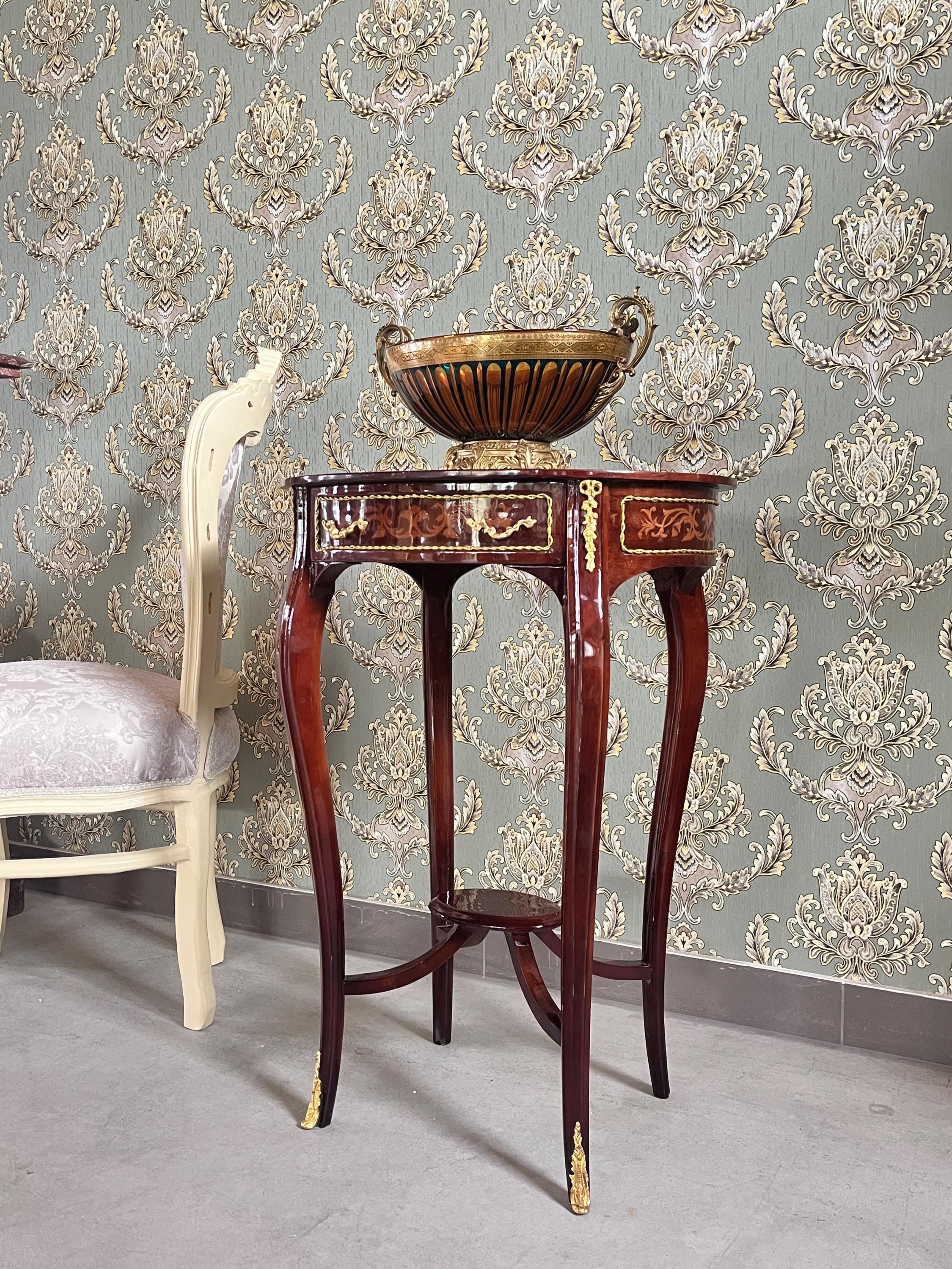 Side Table Wood Coffee Table Handmade Baroque Table French Small Table