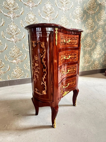 Deluxe Baroque Chest of Drawers Hand-Carved Wood Brass Handles