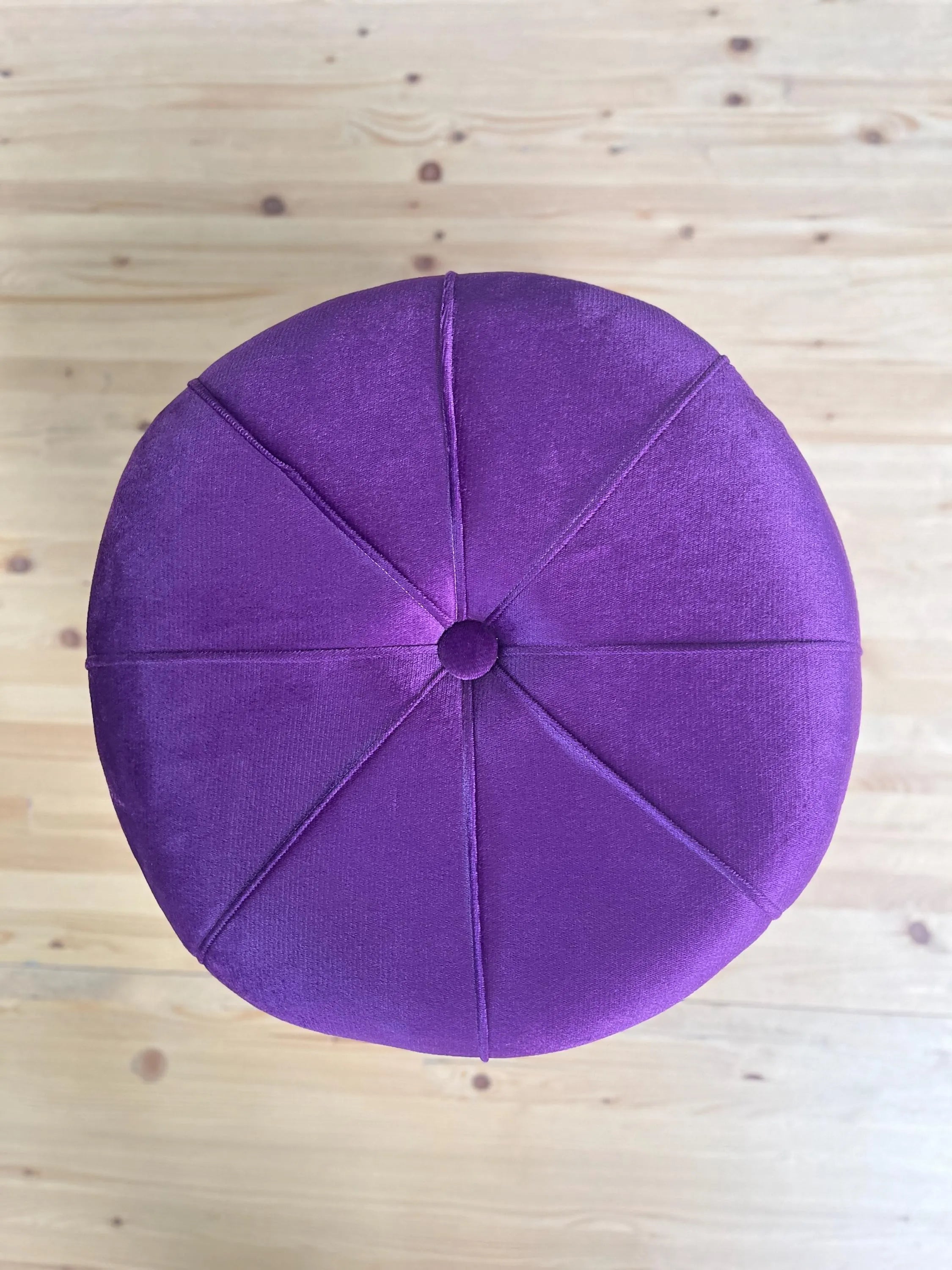 Cute Pouf Velvet Purple Handmade Ottoman FootStool Leopard Print Lover For Home Decor