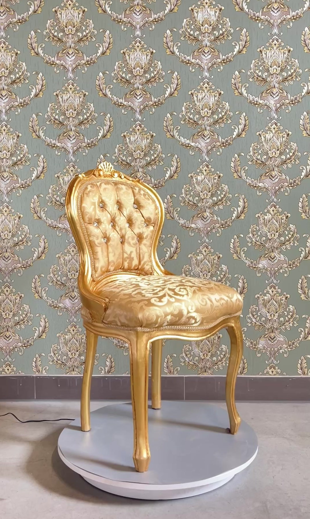 Small Chair Baroque Accent Chair Retro French Kid’s Chair Leopard Print Gold Chair