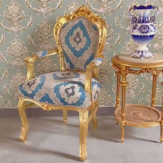 Louis XV Style Green Velvet Armchair: Retro Baroque Accent Chair