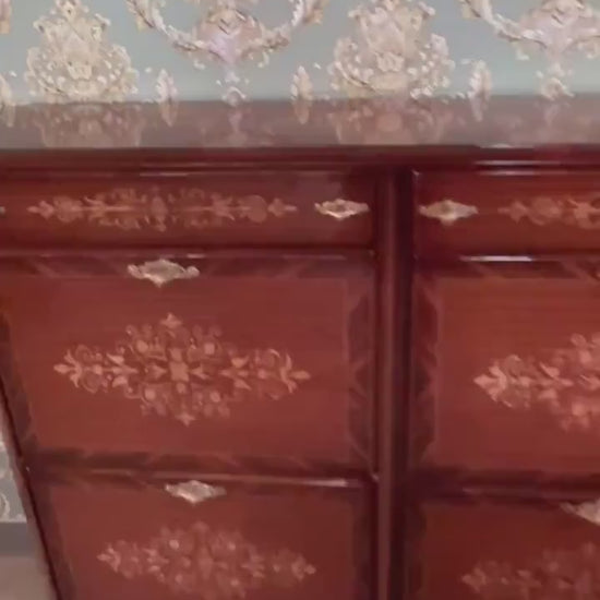 Shoe Cabinet Retro Baroque Antique Style Wooden Brown Cabinet Stored Up to 24 Pairs for Home Decoration