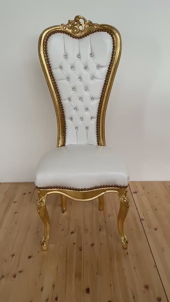 Tall Chair Antique Baroque Style Chair in Gold Finish Red White Beige Color for Wedding Party Event