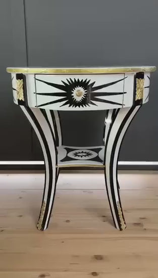 Runder Tee-und Kaffeetisch im Art-Deco-Stil/Art-Deco Round Tea Caffè Side Table