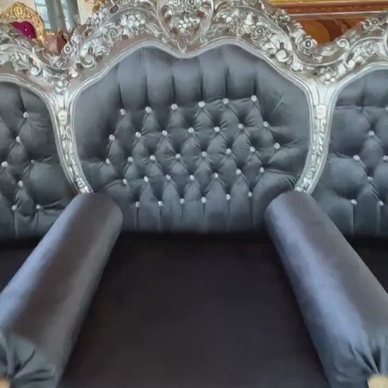 French Louis Style Velvet Sofa Set: Baroque Rococo Living Room Furniture
