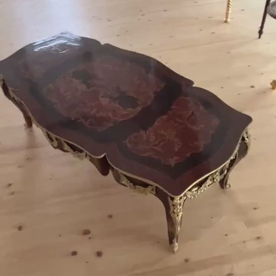 Coffee Table Nostalgic French Baroque Style Wooden Low Tea Table Retro Antique Style Brown Table for Home Decor